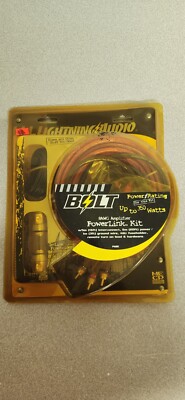 Vintage NEW Lightning Audio Bolt Powerlink Kit 8AWG Amplifier New In Box 2002 