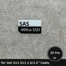 20pc of 400GB SAS SSD caddy label sticker for Dell G12 G13 2.5/3.5 SFF/LFF trays