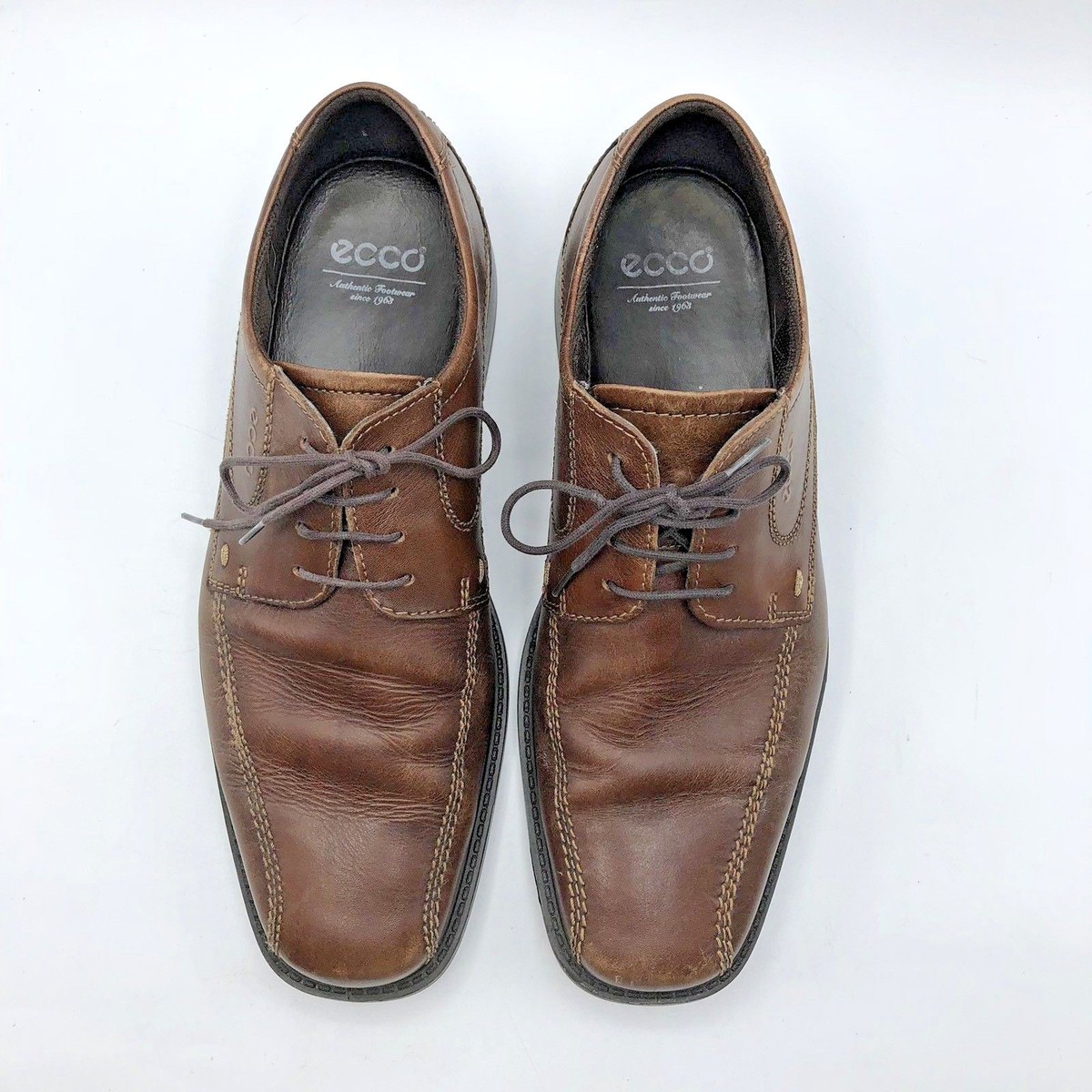ECCO Men Brown Leather Oxford Shoe Size 11-11.5 EUR 45 Pre 