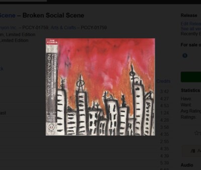 Broken Social Scene S/T JAPAN 2 CD DIGIPACK + BONUS DISC + OBI SEALED PCCY-01759