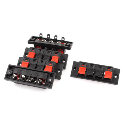 1Stks 4 Way Push Release Connector Plate Stereo Speaker Terminal Strip Block