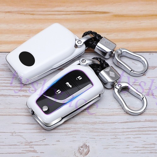 Carbon Fiber Key Case Shell Holder Key Chain Cover For Toyota RAV4 Camry C-HR - Picture 8 of 8
