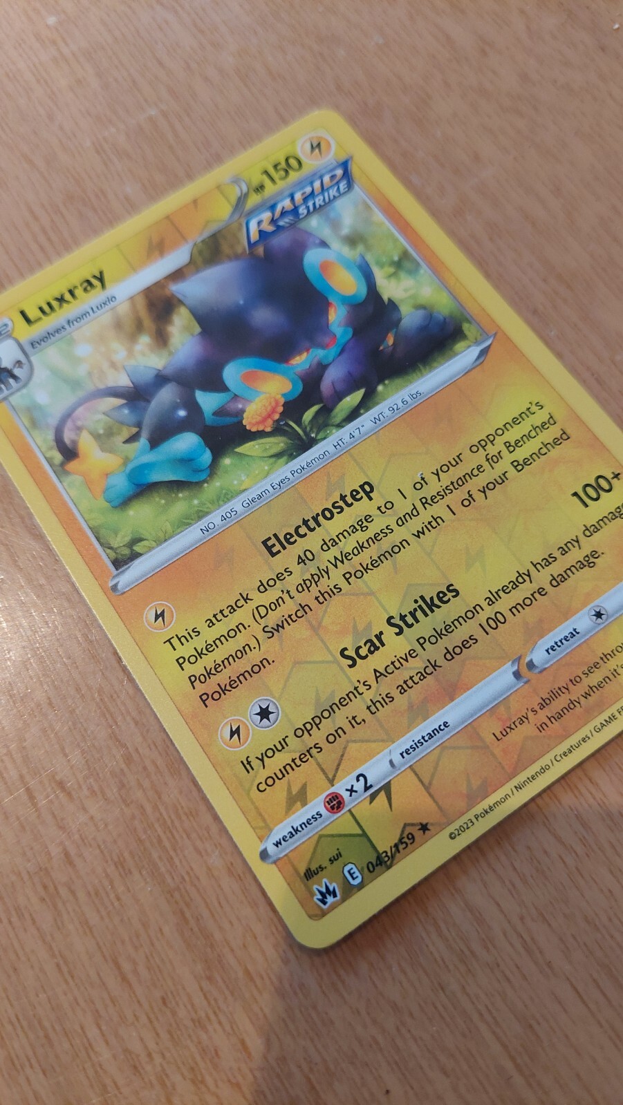 Luxray 43/159 Reverse Holographic Pokemon card
