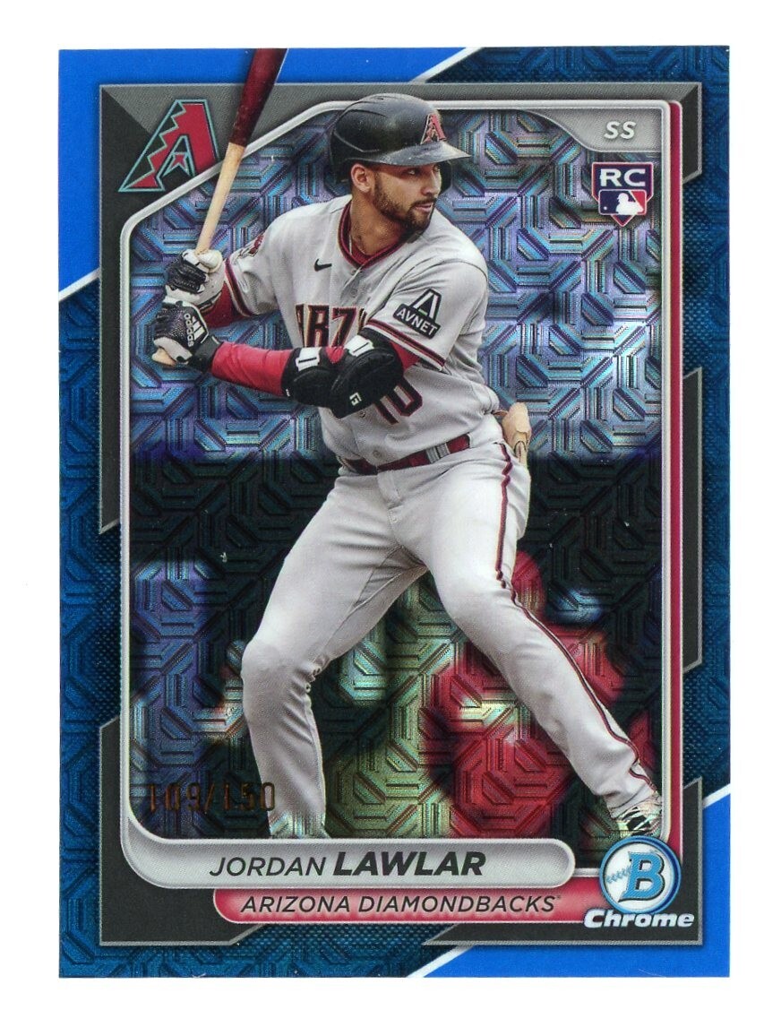 2024 Bowman Chrome Mega Box #55 Jordan Lawlar RC Rookie Blue Mojo Refractor /150