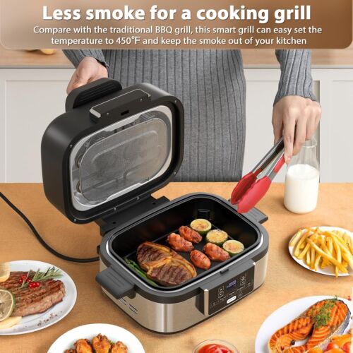 5-in-1 Smart Electric Grill & Air Fryer, Airfry+Grill, Dehydrate, Bake/Roast image