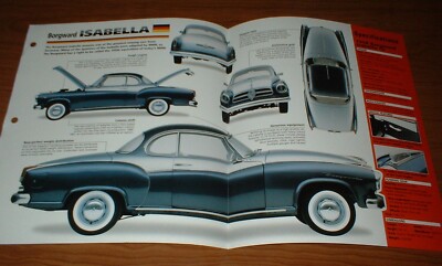 1958 BORGWARD ISABELLA TS SPEC SHEET BROCHURE POSTER PRINT PHOTO 58 57 56 54