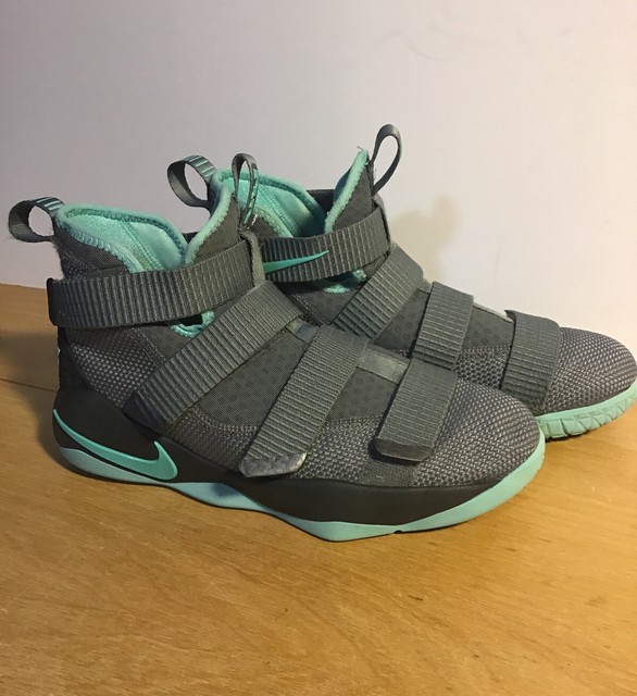Nike Zoom Lebron Soldier 11 XI Grey Teal Basketball Shoes Size 5.5 Youth | eBay
