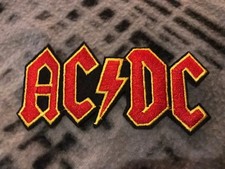 AC/DC Logo Patch Rock Band Iron/ Sew On Applique NEW 4.25"x2"