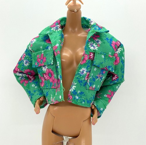 Barbie Extra #10 Doll Outfit Accessory Oversized Green Pink Floral Print Jacket