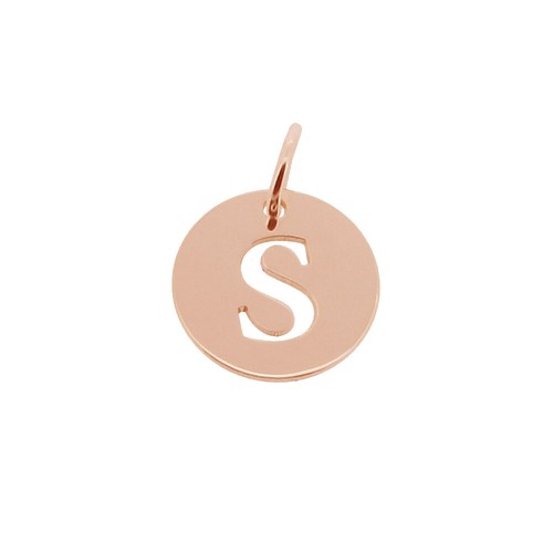 Dije disco dije enchapado en oro rosa de 9 quilates personalizado cualquier letra inicial de regalo - Imagen 23 de 30