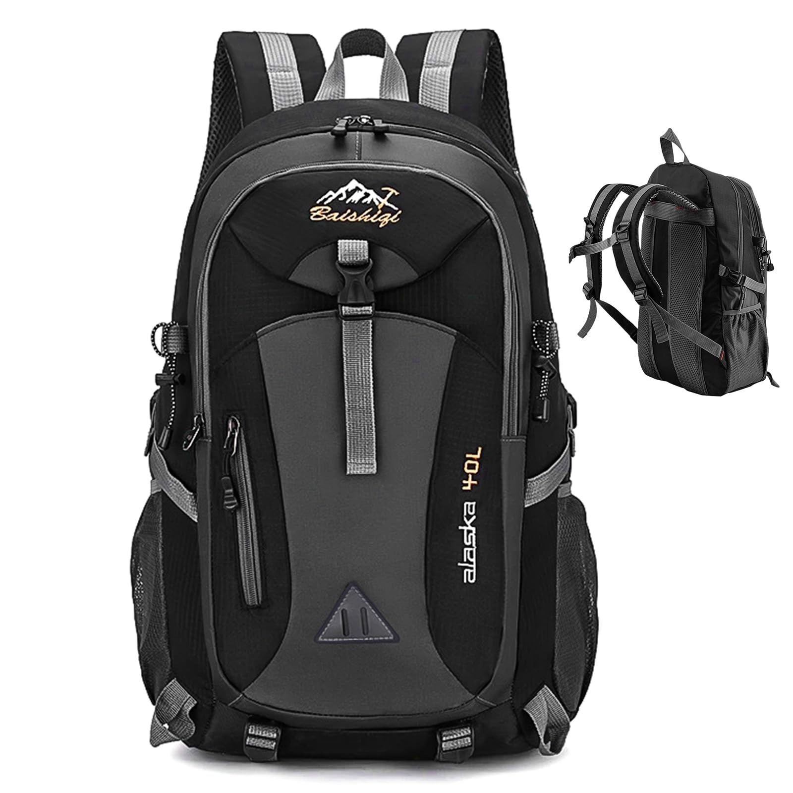 Sac à dos de voyage 40L ultra léger et imperméable, grand sac pliable et ergonomique