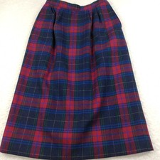 VTG 60s Pendleton tartan plaid Red wool skirt Size 6 Office Career Made in USA