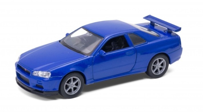 Welly Nissan Skyline GT-R (R34) Dark Blue 1:34 1:39 Scales 4.5 Inch Car in Box