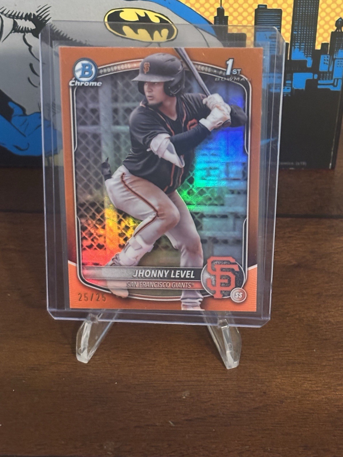 2025 Jhonny Level 1st Bowman Chrome True Orange 25/25 Bookend Color Match