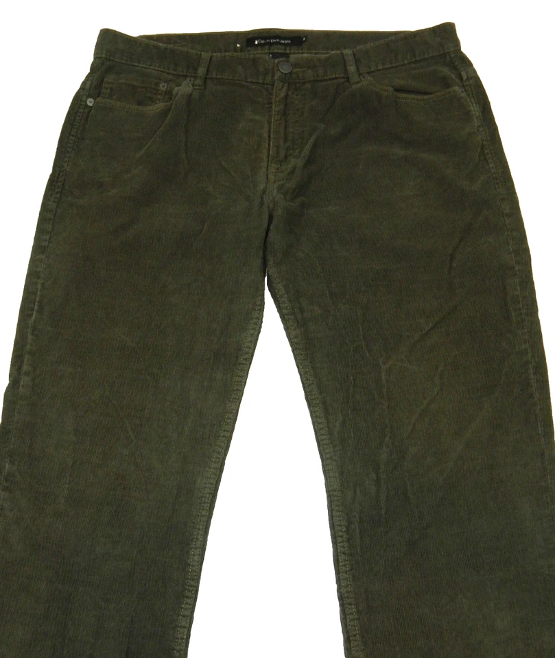 Men's Corduroy Jeans Calvin Klein Darker Green Tag 36 measured size 37x32 - Image 4 of 4