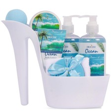 Luxury Heel Shoe Spa Gift Set for Women 8pc Clean Ocean Scented Bath Basket