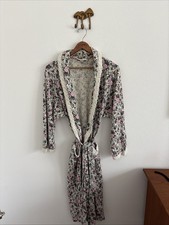 VTG Victoria s Secret Gold Label Floral Cotton Robe Cream Pink Cottagecore