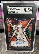 2023 LEAF EXOTIC PRISMATIC CLOWNFISH AUTO RONALD ACUNA JR 1/3 BRAVES **SGC 9.5**