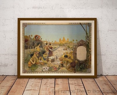 Poster-Plakat Die Ruinen von Angkor vor Text