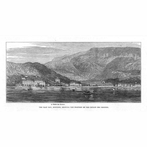 MENTONE The East Bay on the French Riviera - Antique Print 1882