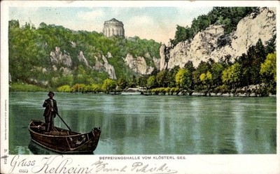 Postcard Kelheim an der Donau Lower Bavaria, rower in boat on river,... - 5027836