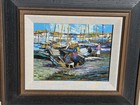 Listed Pat Davis "Harbour Scene" IRISH DUBLIN Oil Painting - Signed And Framed — photo 3