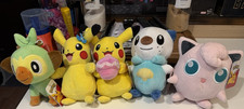 Pok mon Plush Lot of 5 Grookey Pikachu Oshawott Jigglypuff Stuffed Animals
