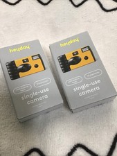 2 Single-Use Heyday 35mm Film Cameras Yellow Front Built-In Flash 27 Exposures