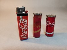 Vintage Coca Cola Lighter Lot Of 3 Coke Red