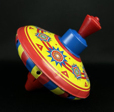 Schylling Tin Spinning Top Geometric Designs 5" Diameter