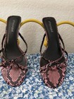 Purple Snakeskin Strappy Mule Kitten Heel Sandals Size 9 Nordstrom — photo 4