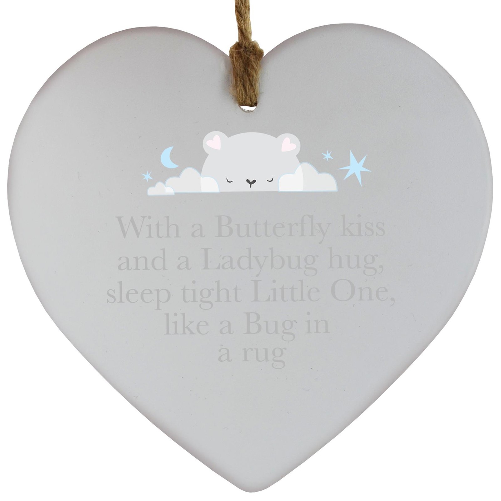 BUTTERFLY KISS B CERAMIC HEART PLAQUE