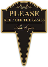 Keep off the Grass Sign, 10  X14  Stay off Grass Sign with Stake Rust-Free Alumi