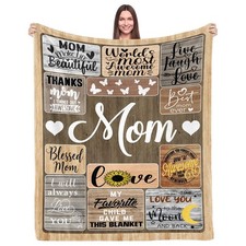 Gifts for Mom Blanket Anniversary Birthday 50x60 Inch Mother Daughter Son
