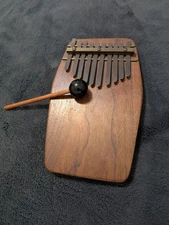 Vintage Hand Made Walnut African Kalimba with Thumbstick
