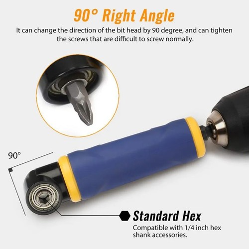 Blue Right Angle Extension Screwdrive 90 Degree Drill Attachment Tool - Picture 11 of 11