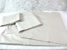 SET 4 King Size Pillowcases Soft Beige Tan Cotton Blend Sateen Hotel 20X40 NEW