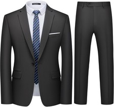 Men's 2 Piece Slim Fit Suit Set One Button Blazer Jacket Pants Tuxedo