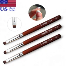 Vanfa French Brush for Nails, Clean up brush for Gel Nail Polish F08 (Pack of 3)