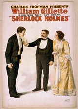 New York William Gillette Sherlock Holmes 1900s Charles Frohman Drama Poster