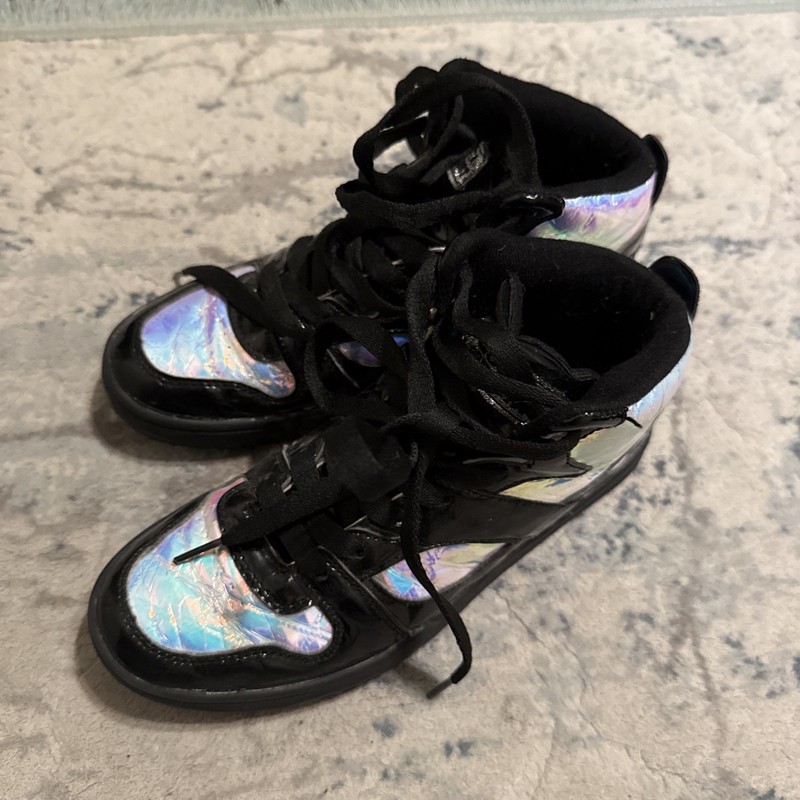 Gotta Flurt High-Top Hip-Hop Dance Sneakers Black/Silver Size 5.5AM - EUC!