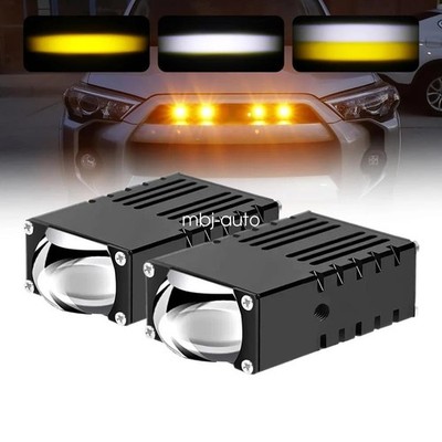Lente De Parachoques Faro LED Para Conducción Coche Luces Parrilla Motor 2PCS