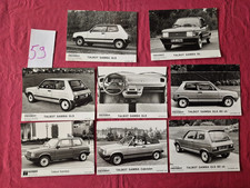 59 /  TALBOT SAMBA  1981 et 1982   / 11 photos  du constructeur dont Cabriolet