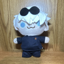 Jujutsu Kaisen Satoru Gojo Mini Plush Doll, Washable, White/Black