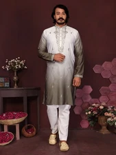 Men’s Kurta Pajama Set Indian Traditional Outfit Cotton Ethnic Wear for Wedding