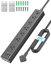 Inhwatek Mountable Power Strip, Wall Mount Surge Protector Power Strip with USB