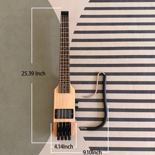4-stringelectric silent travel bass Short Scale Length headless portable Natural