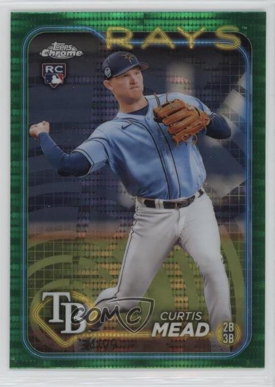 2024 Topps Chrome Green Sonar Refractor 34/99 Curtis Mead #209 17i5
