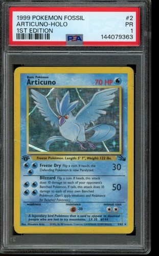 Articuno (1st Edition) graded PSA 1 for sale on eBay
