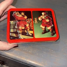  Coca Cola Nostalgia Christmas Santa Playing Cards In Tin Can Vintage  NIB